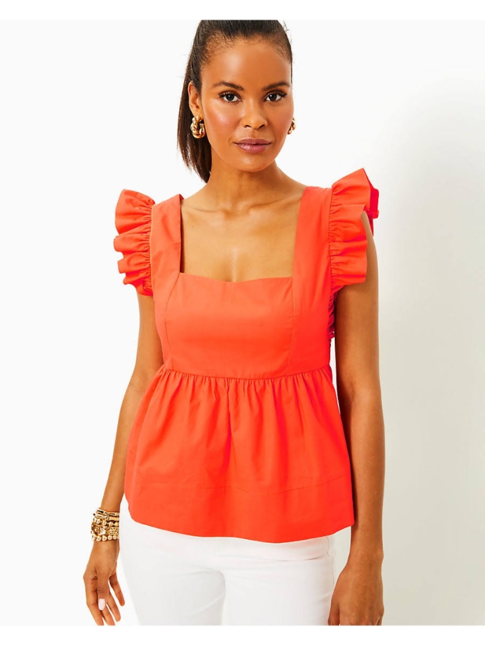 Lilly Pulitzer Tiana Babydoll Cotton Top Flamingo Feather sz 12 nwt